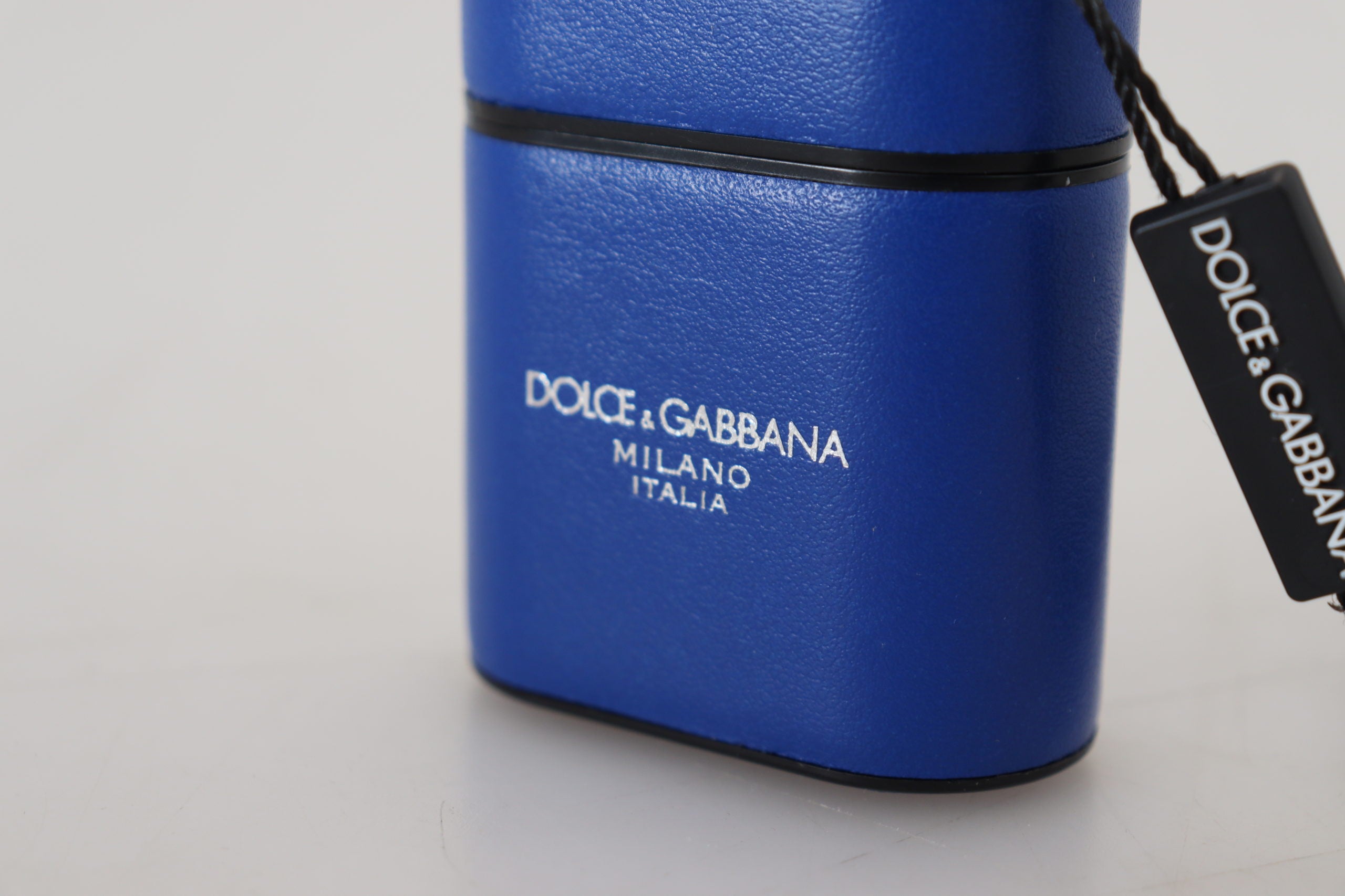 Husă elegantă din piele albastră pentru Airpods Dolce & Gabbana