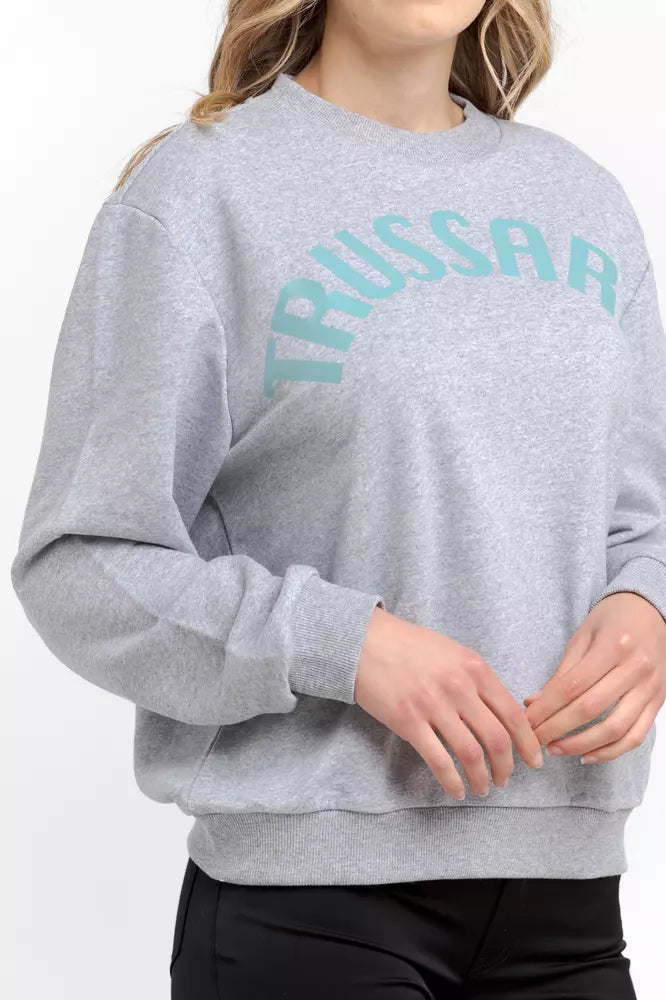 Trussardi Grauer Baumwollpullover für Damen