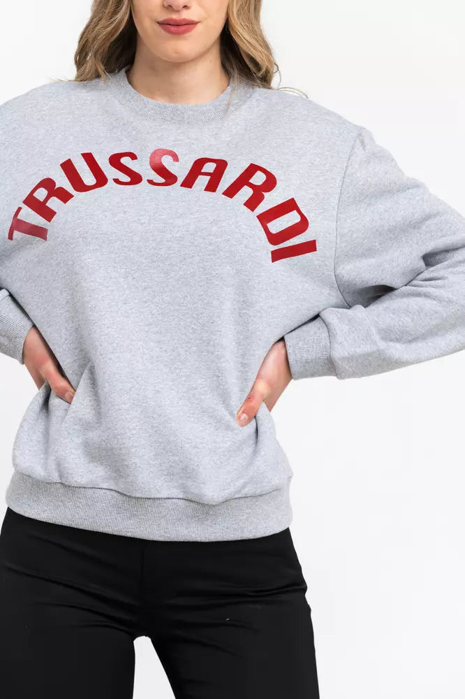 Trussardi Grauer Baumwollpullover für Damen