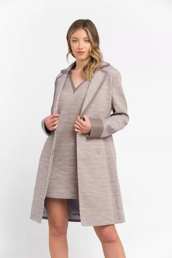 Palton Trussardi bej din bumbac pentru femei