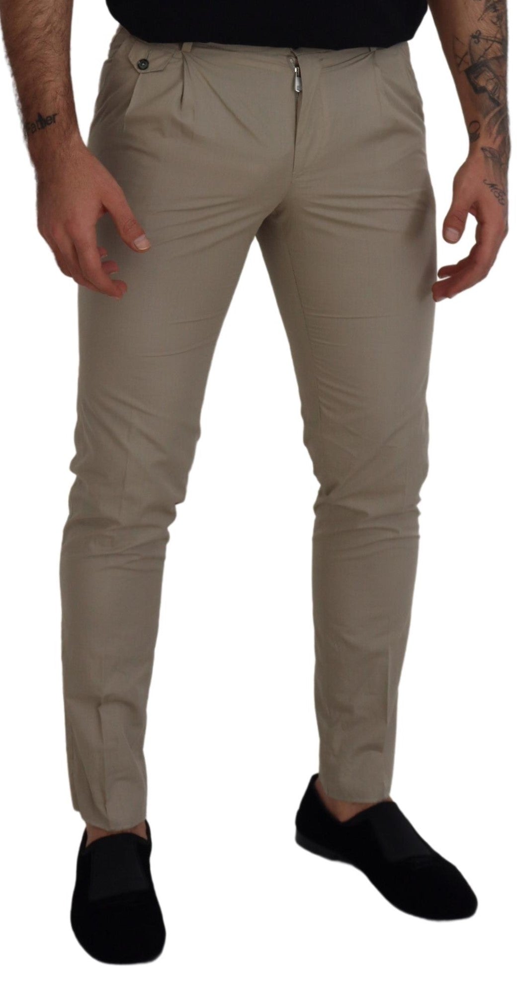 Dolce & Gabbana – Atemberaubende beige Hose aus italienischer Baumwolle