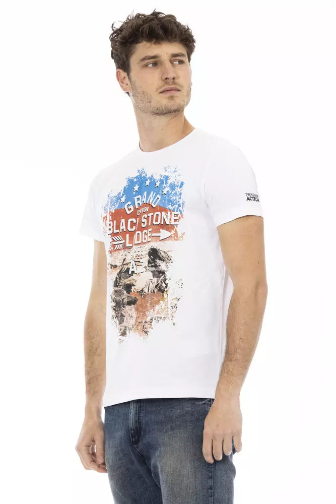 Trussardi Action Herren-T-Shirt aus weißer Baumwolle