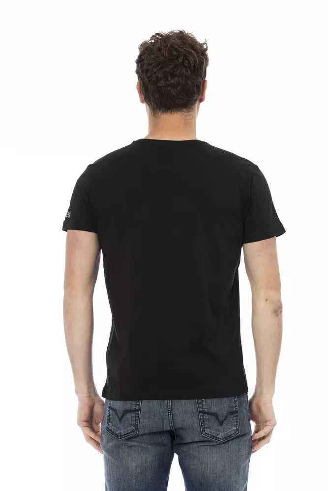 Trussardi Action Herren-T-Shirt aus schwarzer Baumwolle