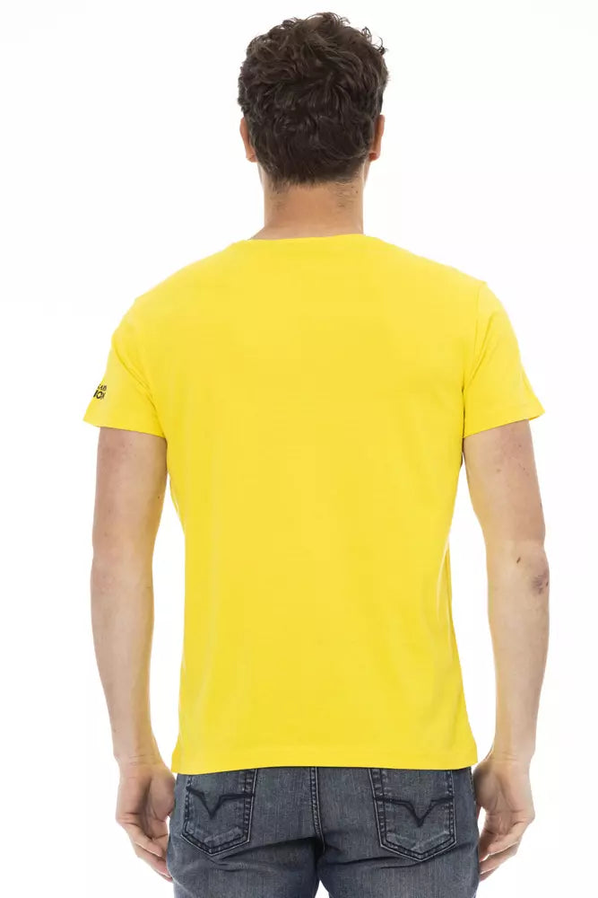 Tricou Trussardi Action galben din bumbac pentru bărbați