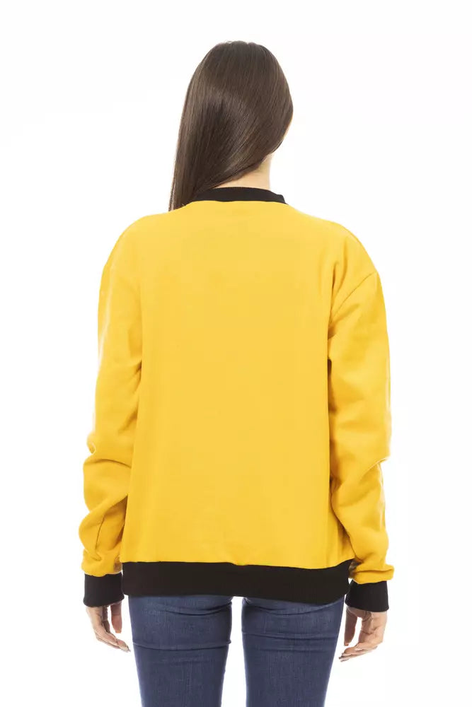 Baldinini Trend Gelber Baumwollpullover für Damen
