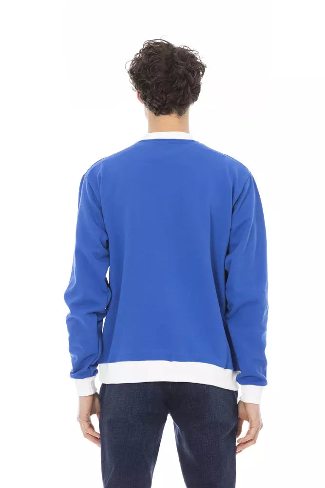 Baldinini Trend Blauer Herrenpullover aus Baumwolle