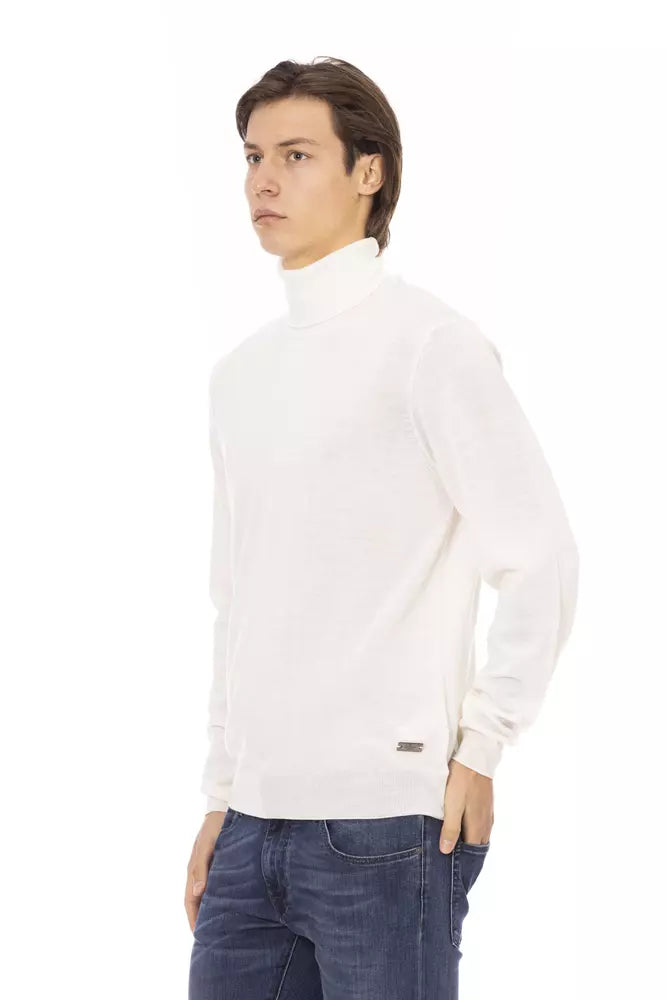 Baldinini Trend Weißer Stoff Herren Pullover