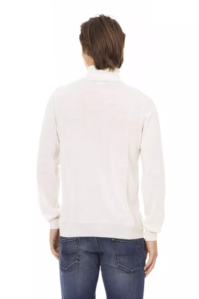 Baldinini Trend Weißer Stoff Herren Pullover