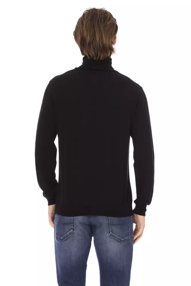 Baldinini Trend Schwarzer Stoff Herren Pullover