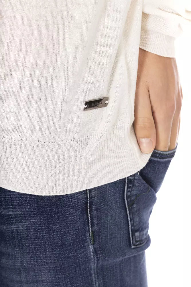 Baldinini Trend Weißer Stoff Herren Pullover