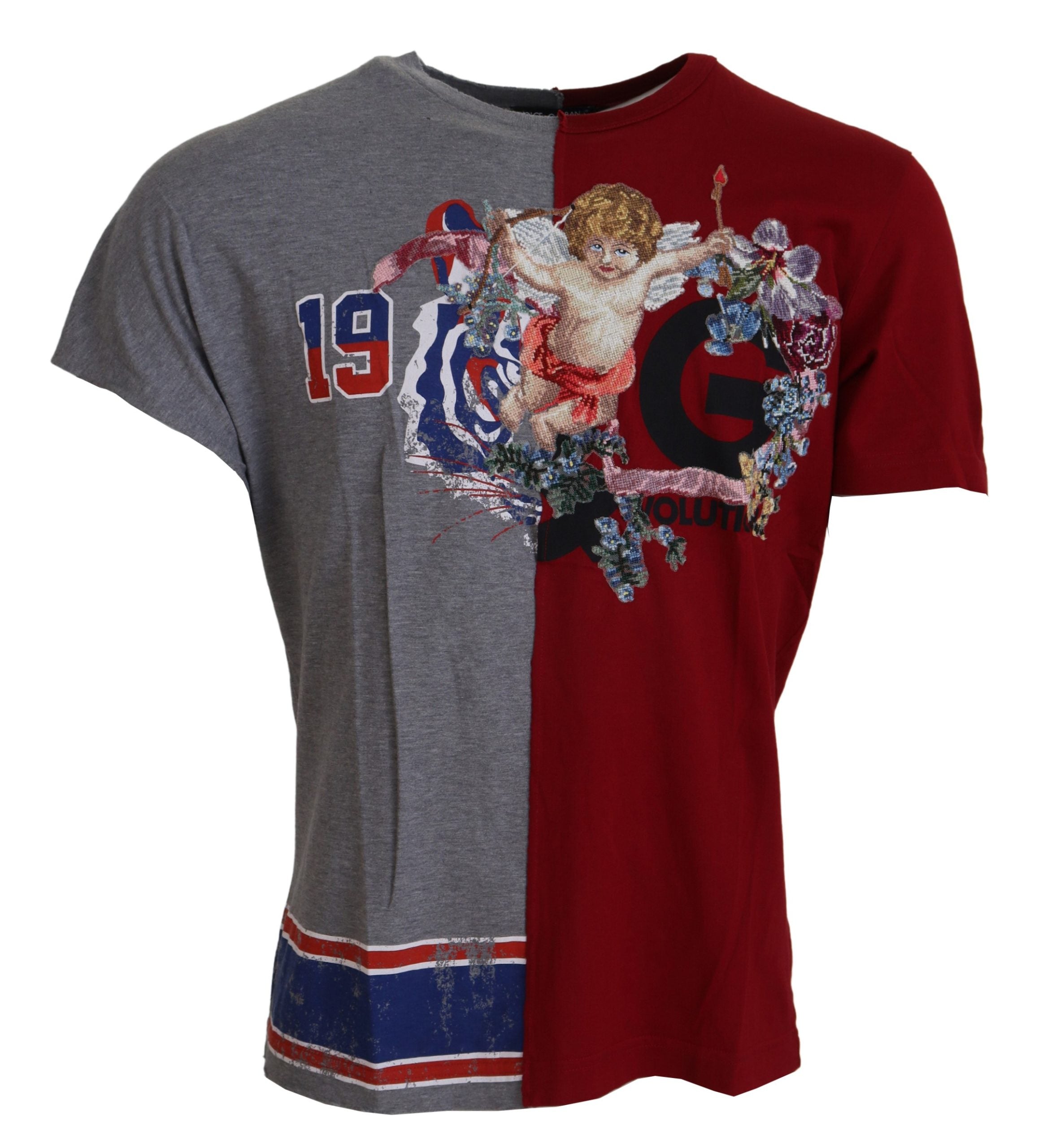 Tricou Dolce & Gabbana cu guler rotund și imprimeu floral Angels