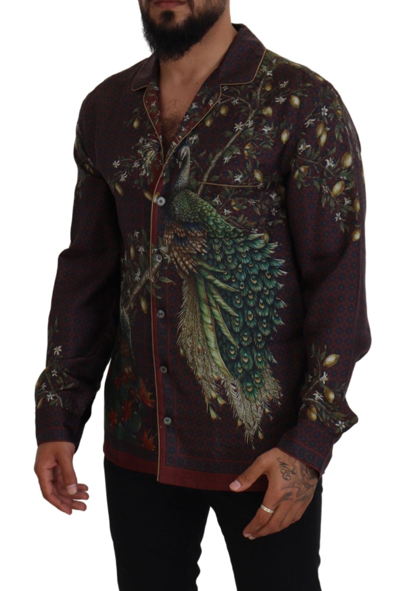 Dolce & Gabbana Elegantes Herrenhemd im Pyjama-Stil aus Seidensatin
