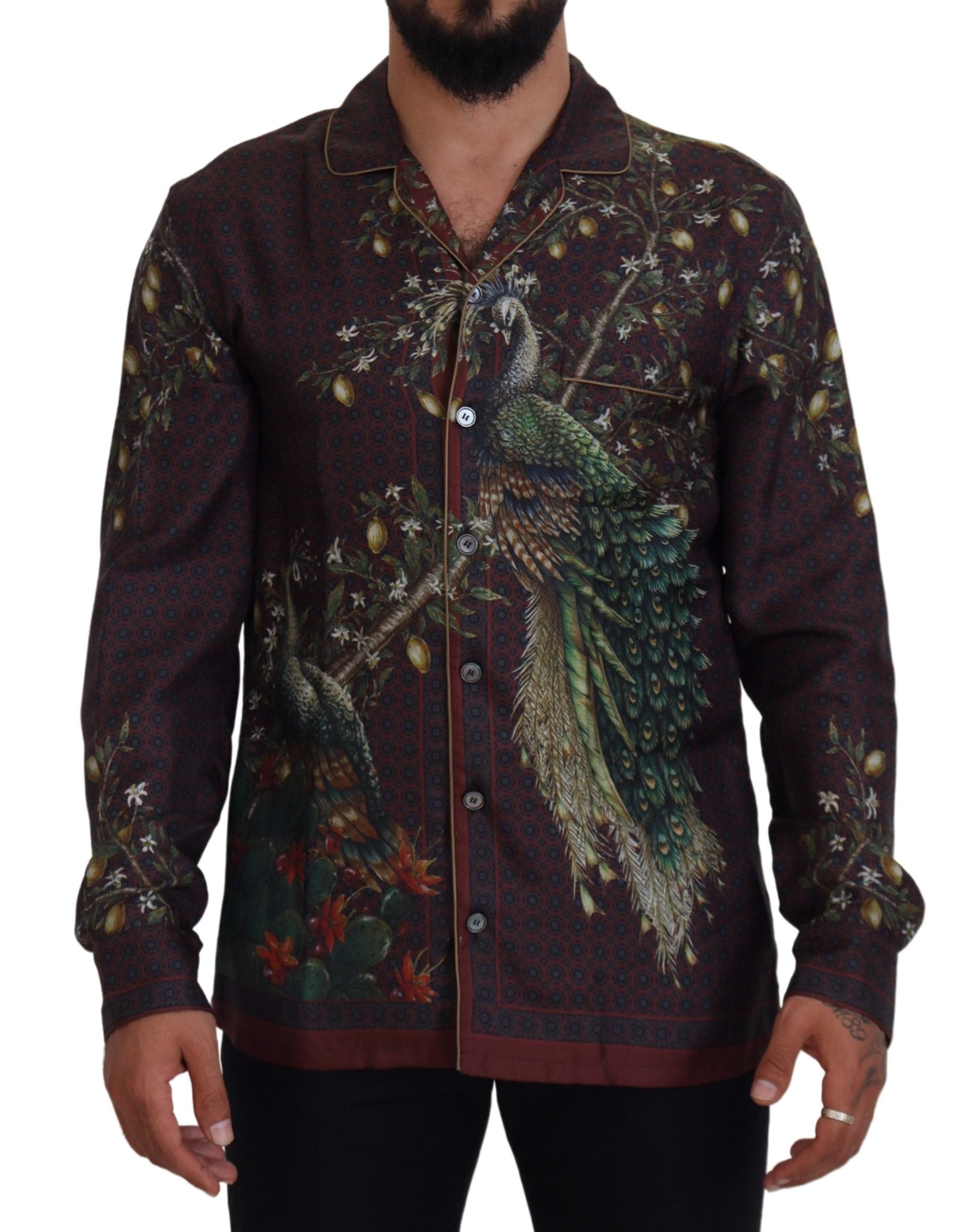 Dolce & Gabbana Elegantes Herrenhemd im Pyjama-Stil aus Seidensatin