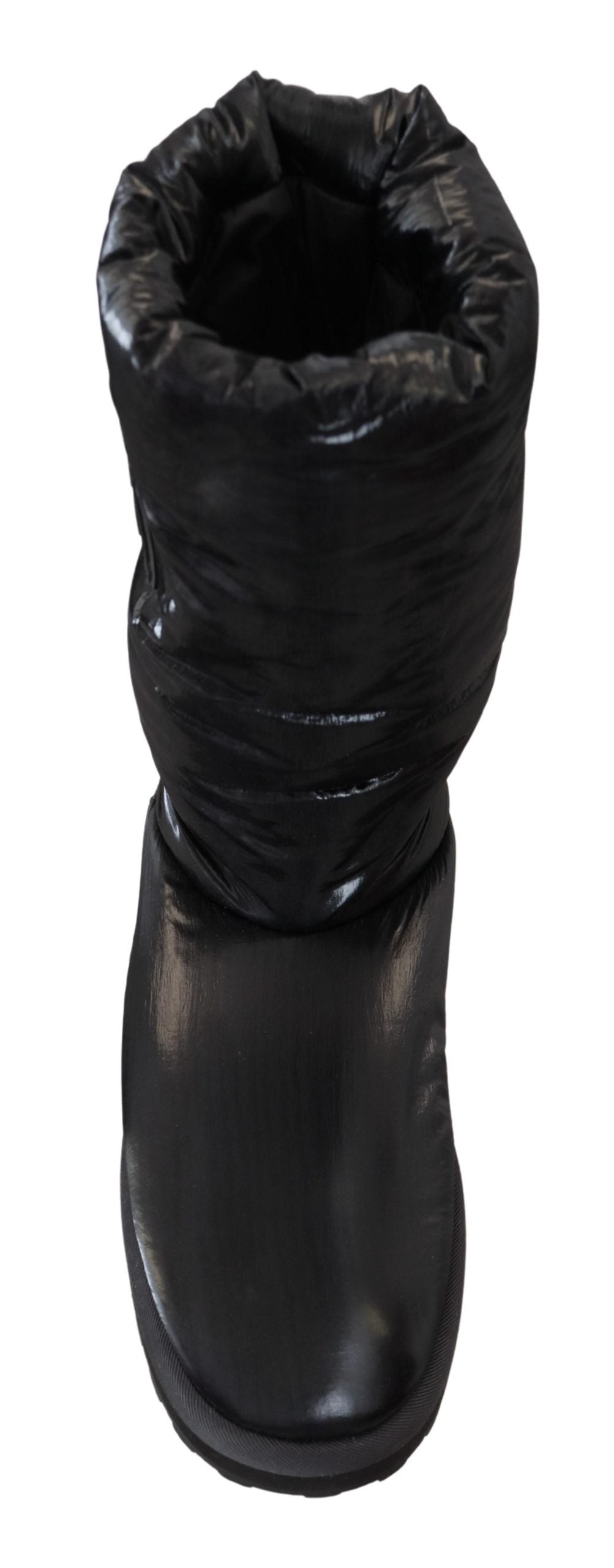 Dolce & Gabbana Elegante halbhohe Stiefel aus schwarzem Polyester