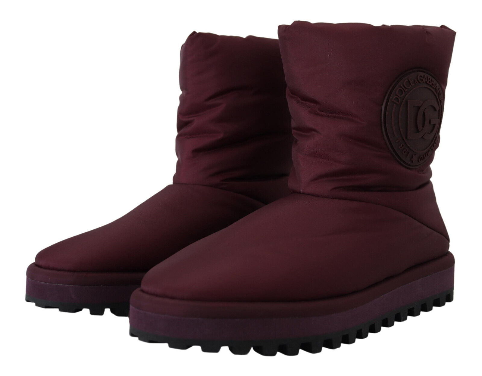 Dolce & Gabbana Elegante bordeauxrote Stiefel mit halbhohem Schaft