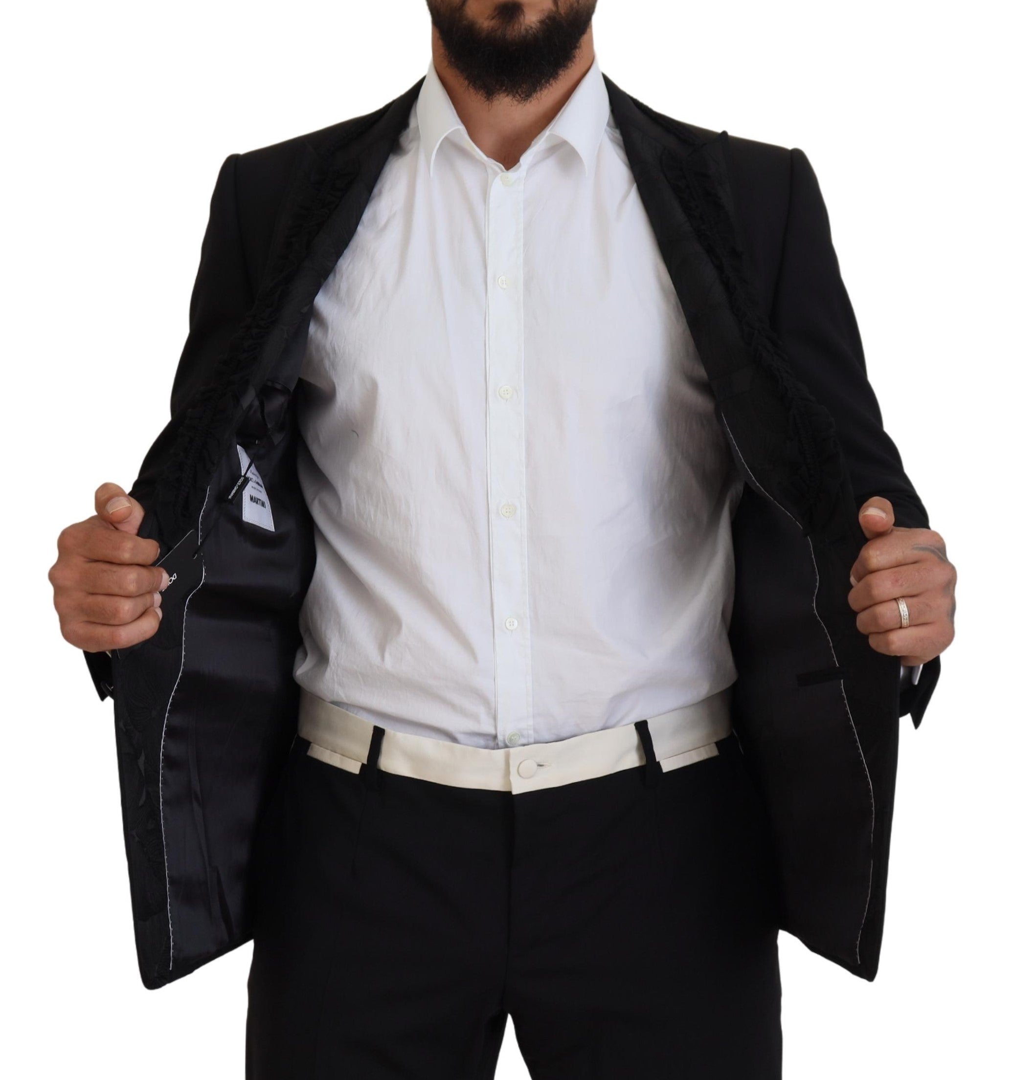 Sacou de seară elegant Dolce & Gabbana, negru, cu căptușeală de mătase