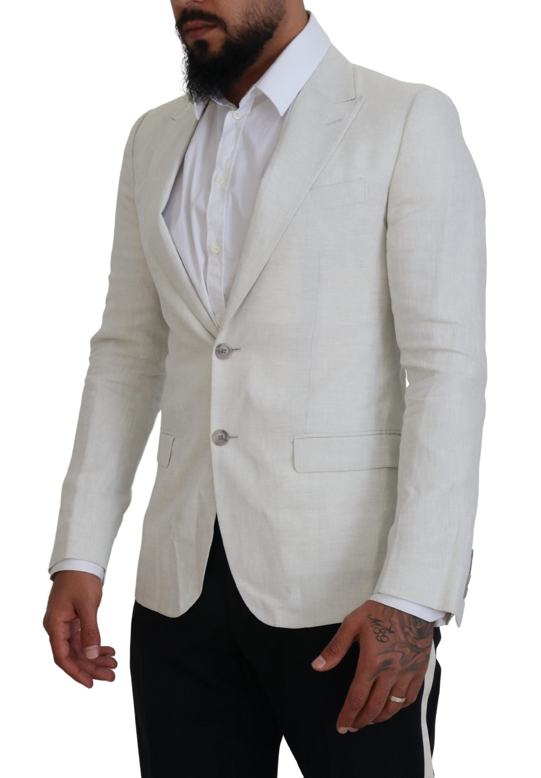 Dolce & Gabbana Eleganter weißer Sicilia-Einreiher-Blazer