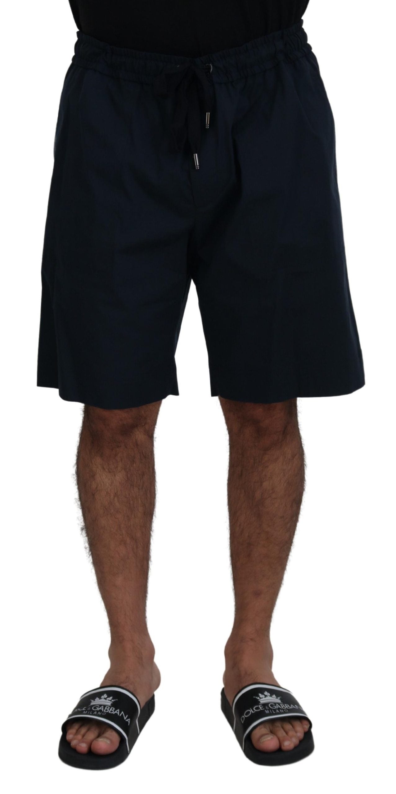 Dolce & Gabbana Elegante Shorts aus blauer Baumwollmischung