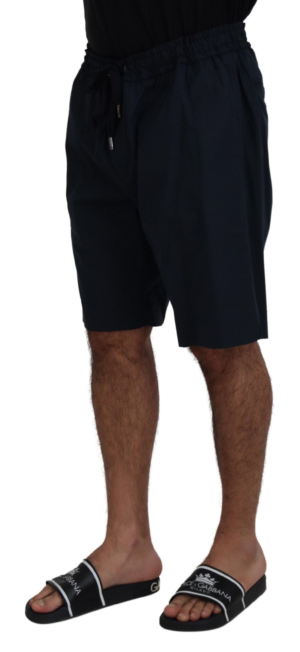 Dolce & Gabbana Elegante Shorts aus blauer Baumwollmischung