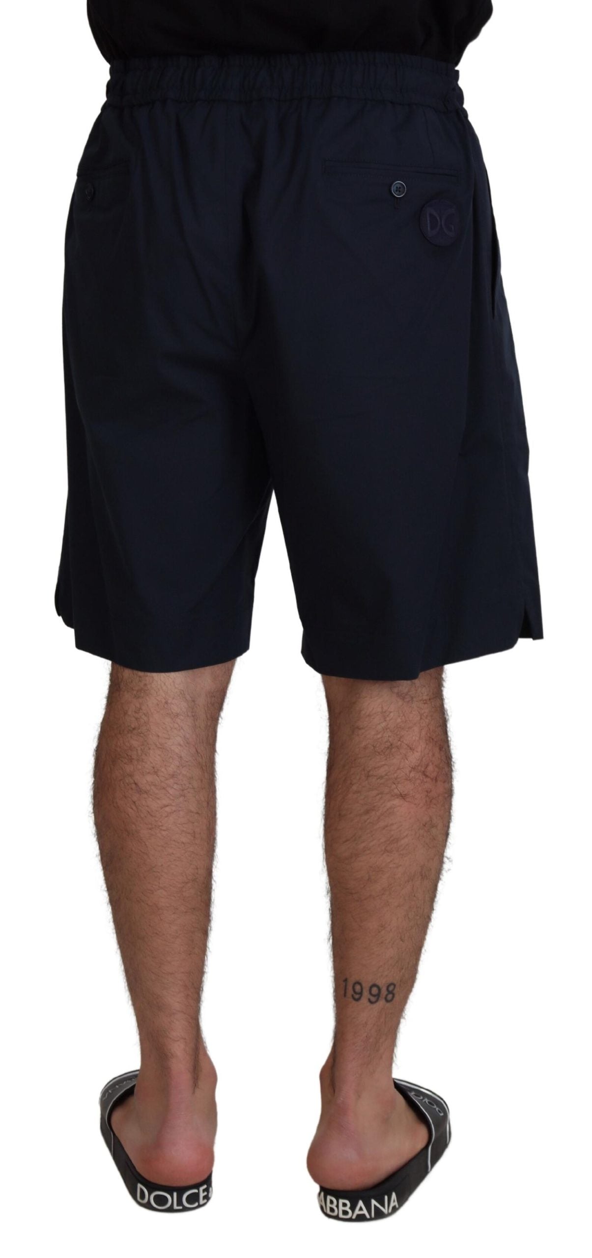 Dolce & Gabbana Elegante Shorts aus blauer Baumwollmischung