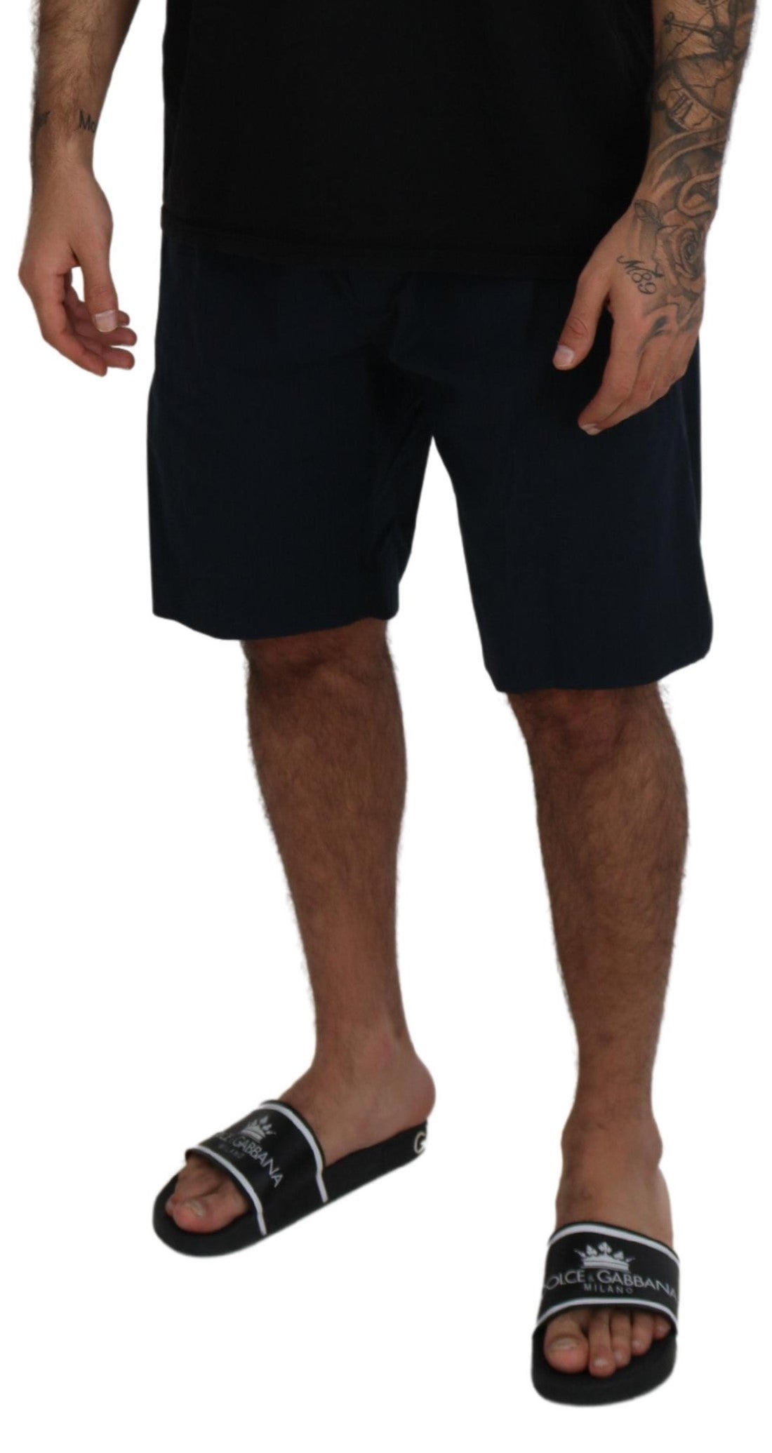 Dolce & Gabbana Elegante Shorts aus blauer Baumwollmischung