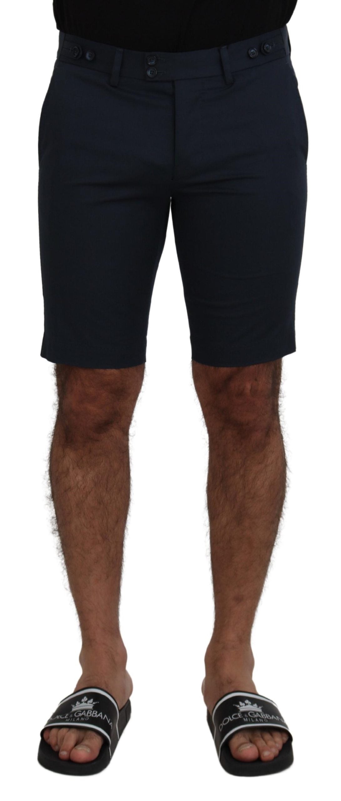 Pantaloni scurți eleganți din amestec de bumbac albastru Dolce & Gabbana