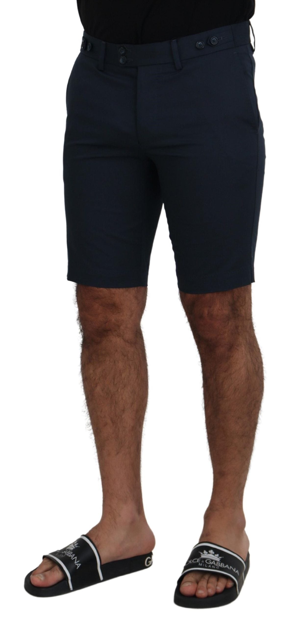 Pantaloni scurți eleganți din amestec de bumbac albastru Dolce & Gabbana