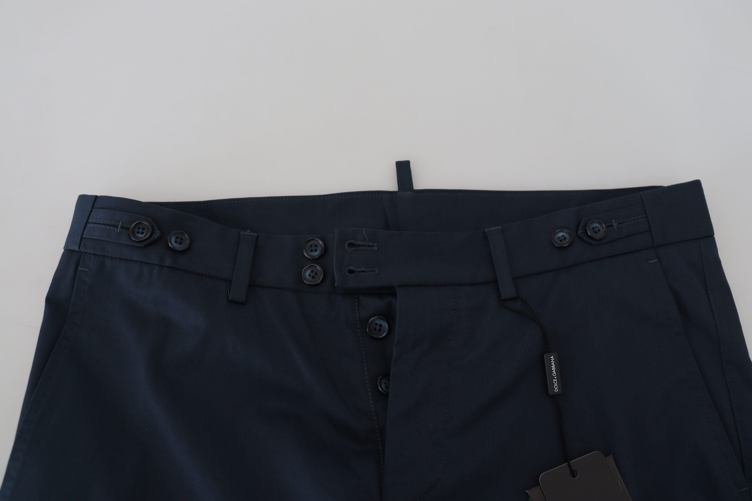Pantaloni scurți eleganți din amestec de bumbac albastru Dolce & Gabbana