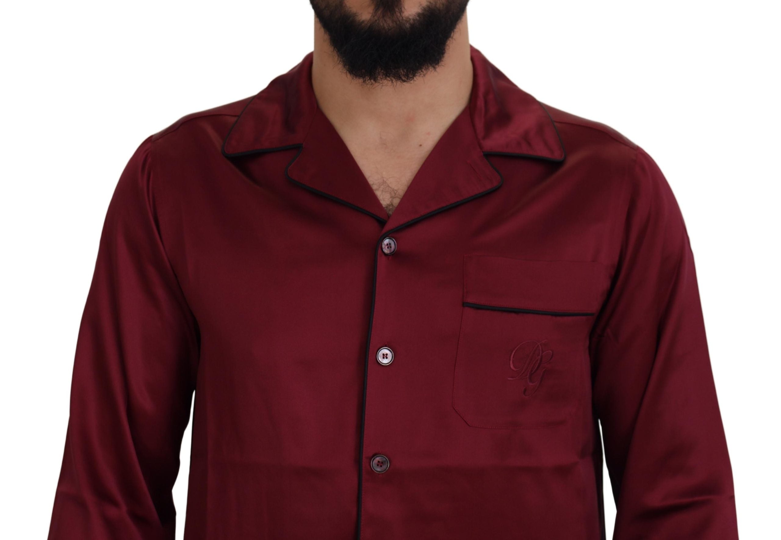 Eleganter roter Nachthemd-Pyjama aus Seide von Dolce & Gabbana
