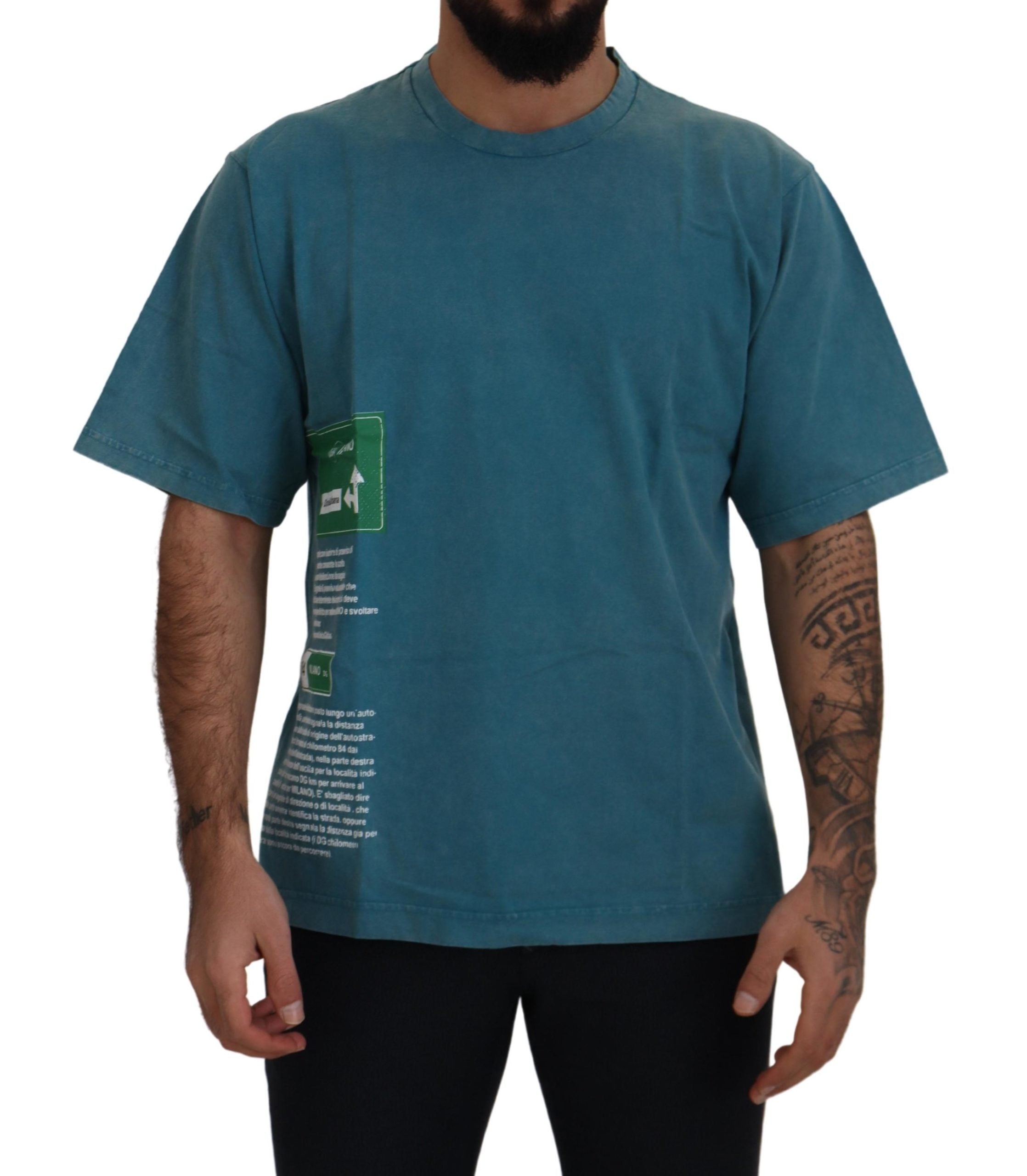 Dolce & Gabbana – Elegantes Baumwoll-T-Shirt mit Rundhalsausschnitt in Blau