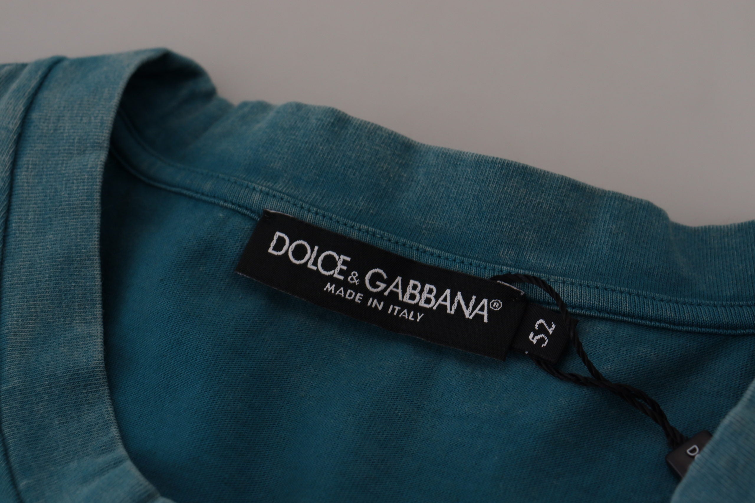 Dolce & Gabbana – Elegantes Baumwoll-T-Shirt mit Rundhalsausschnitt in Blau