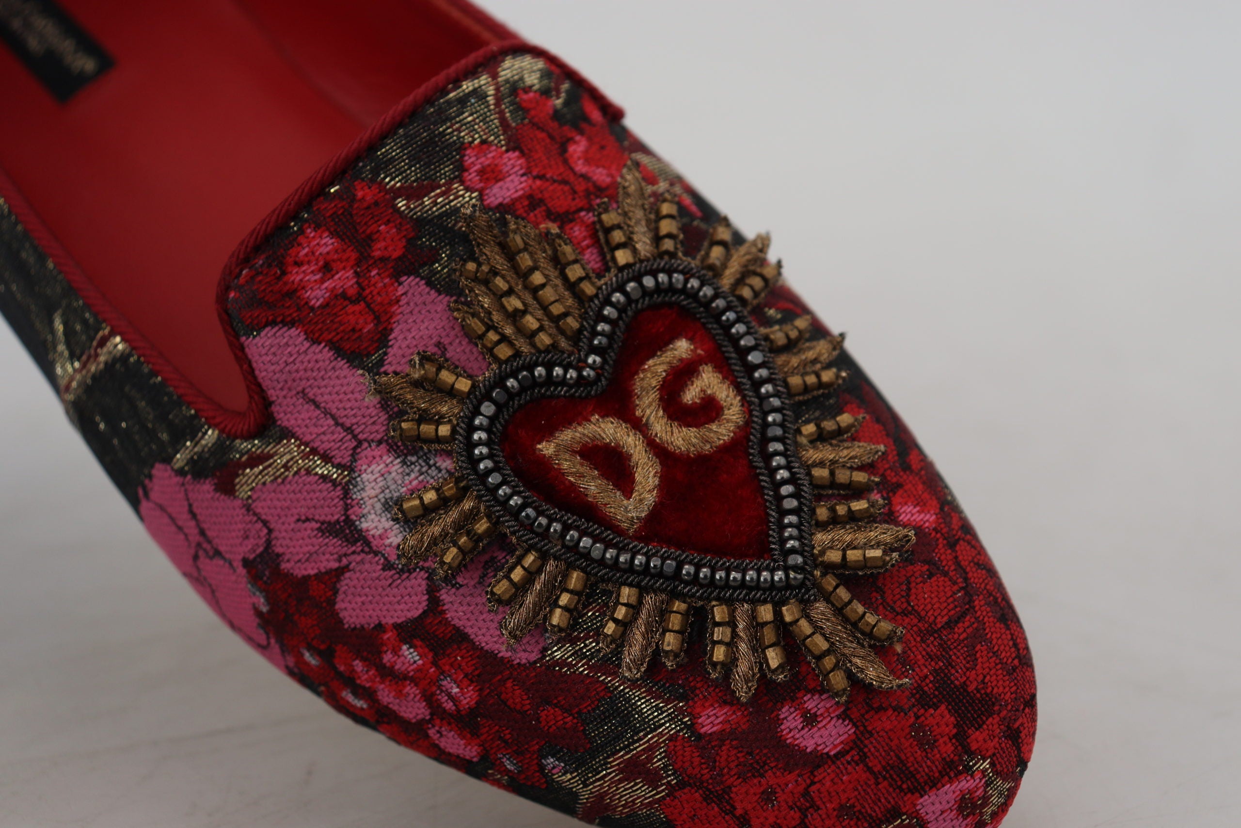 Pantofi sport Dolce & Gabbana din piele și material textil multicolor cu etichetă Sacred Heart
