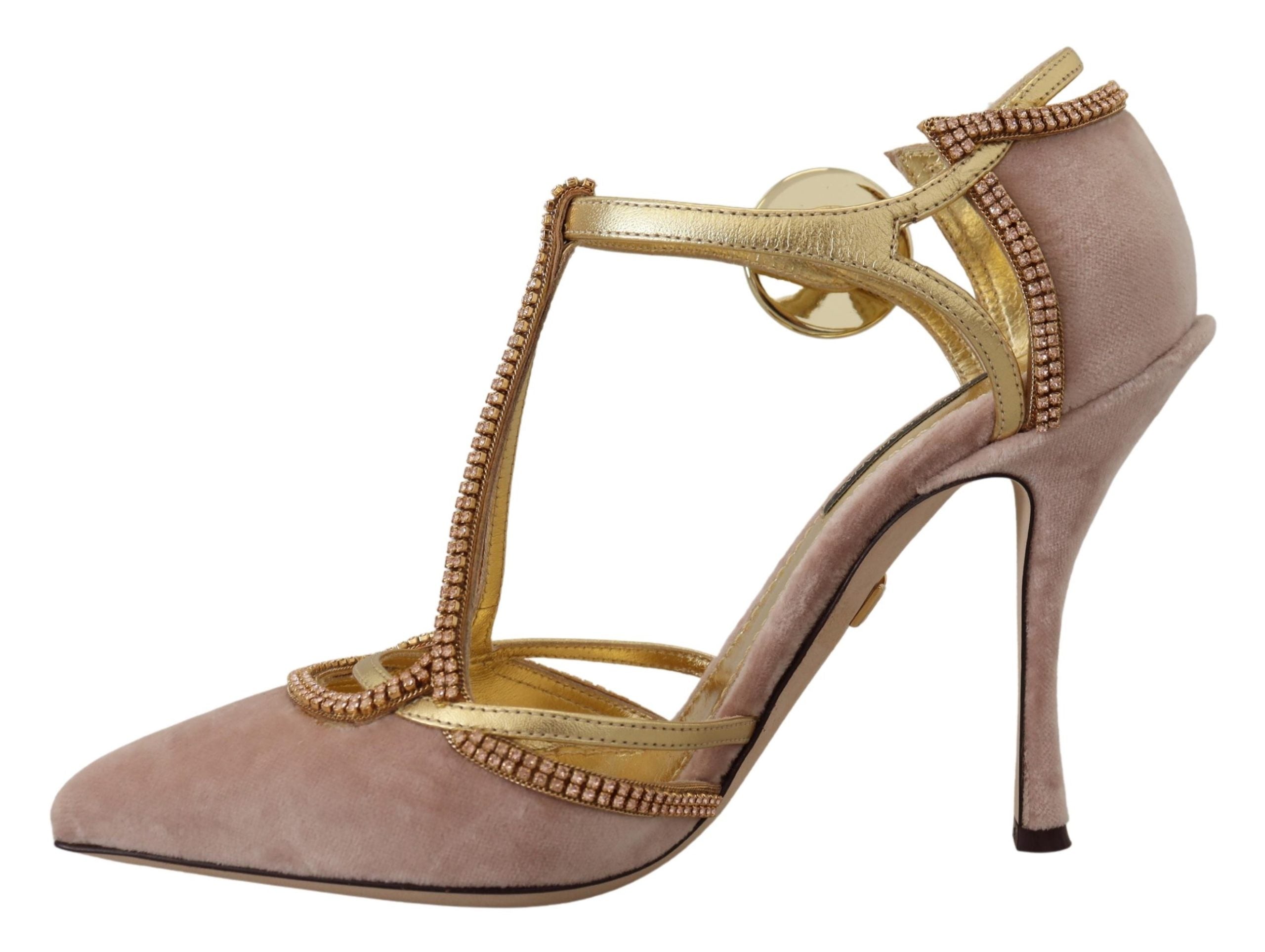 Dolce & Gabbana Pantofi cu toc înalt și cristale roz eleganți