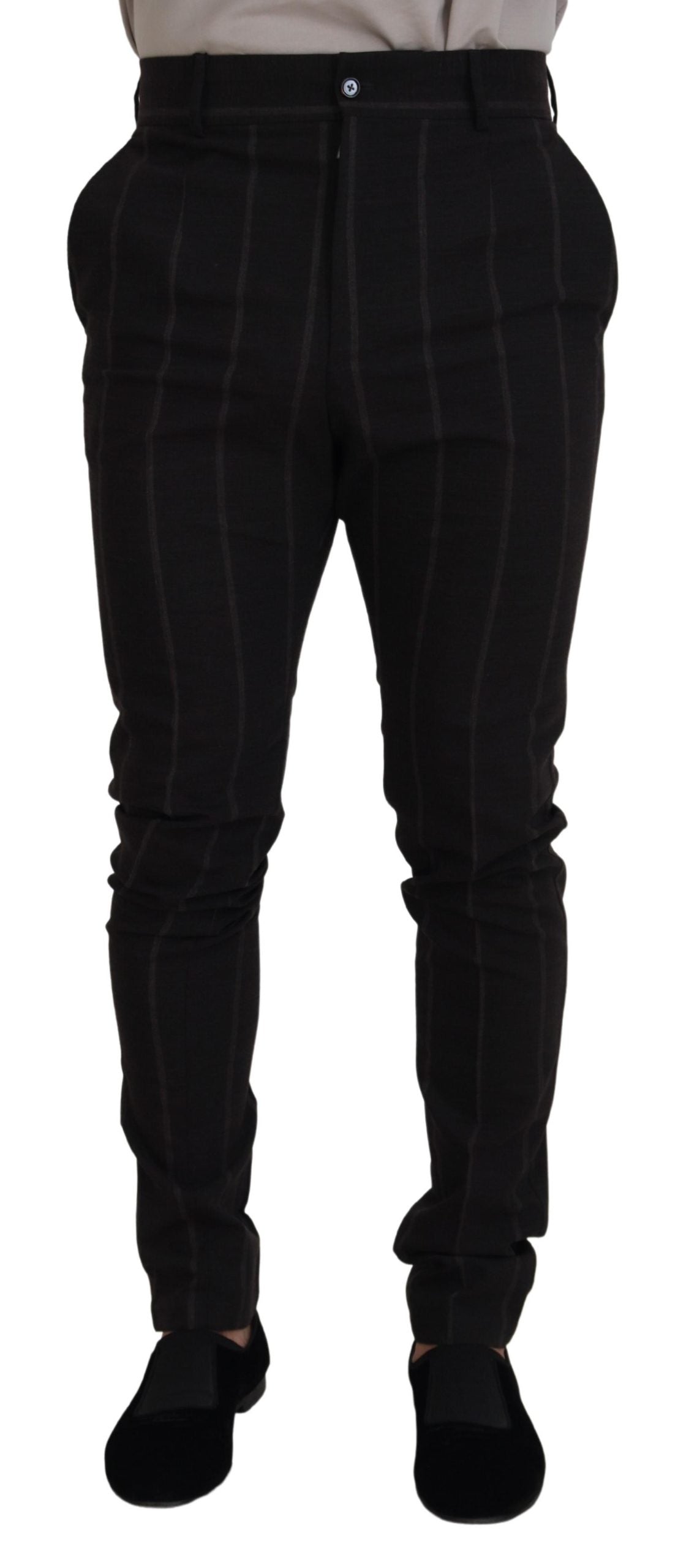 Dolce & Gabbana Elegante schwarz gestreifte Chinohose
