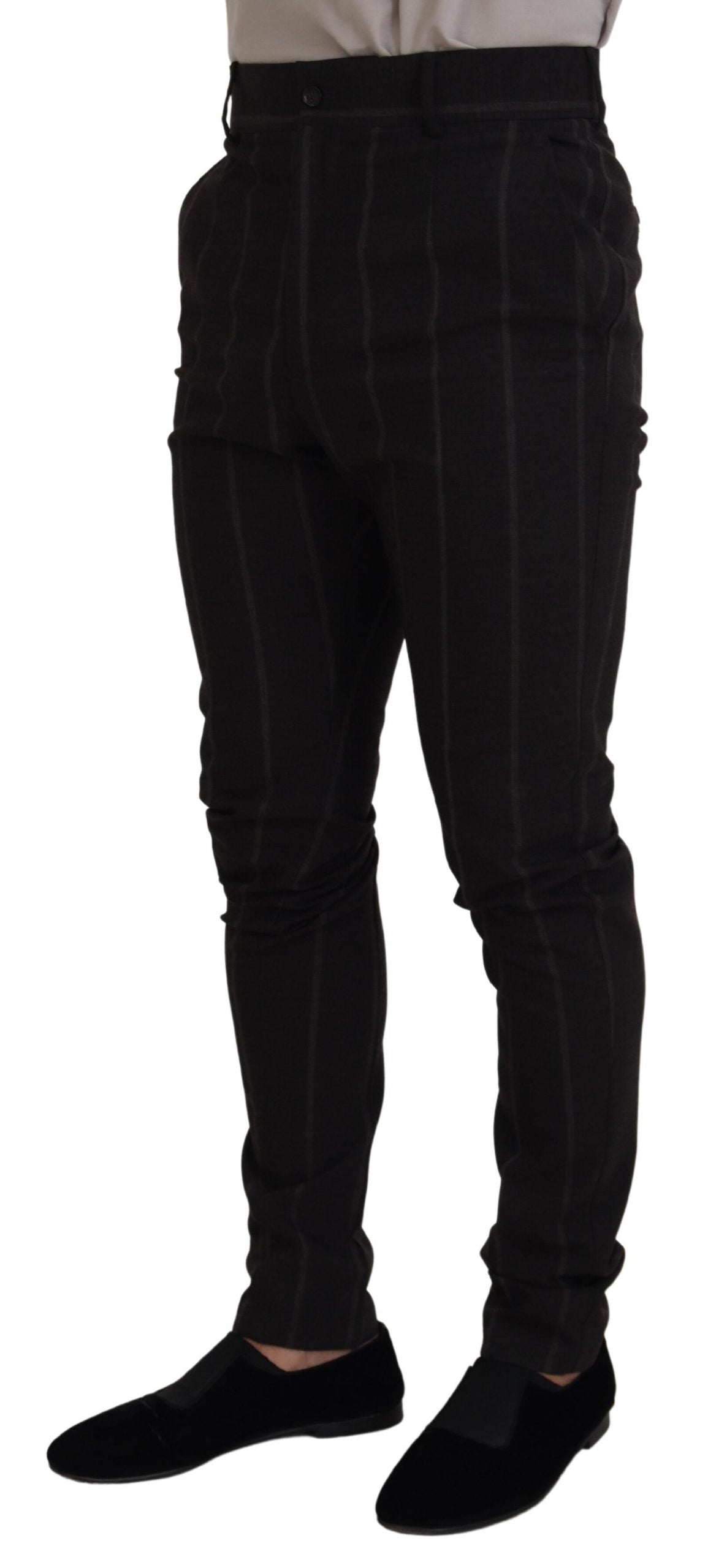 Dolce & Gabbana Elegante schwarz gestreifte Chinohose