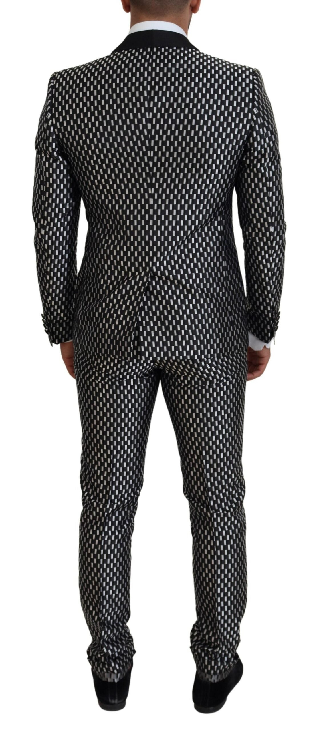 Dolce & Gabbana Eleganter Slim Fit-Anzug aus schwarzer Seidenmischung