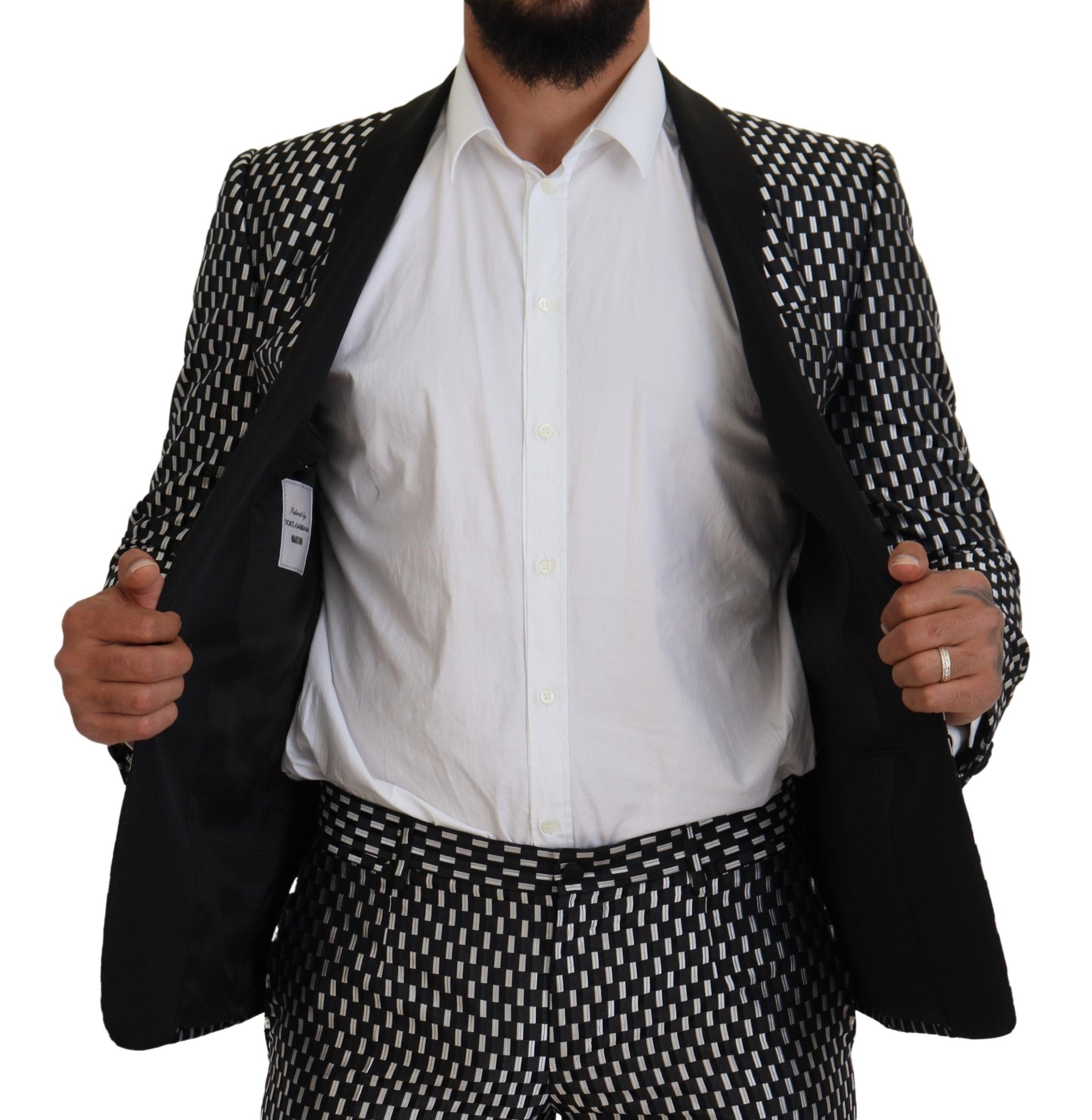 Dolce & Gabbana Eleganter Slim Fit-Anzug aus schwarzer Seidenmischung