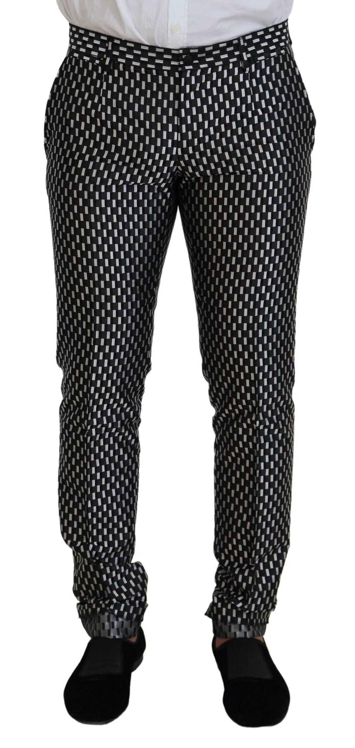 Dolce & Gabbana Eleganter Slim Fit-Anzug aus schwarzer Seidenmischung