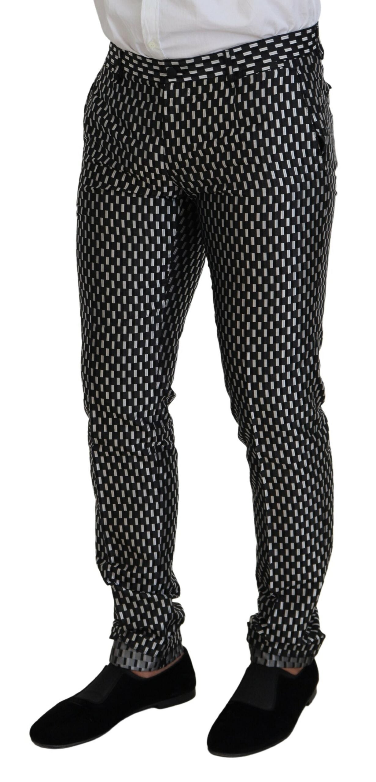 Dolce & Gabbana Eleganter Slim Fit-Anzug aus schwarzer Seidenmischung