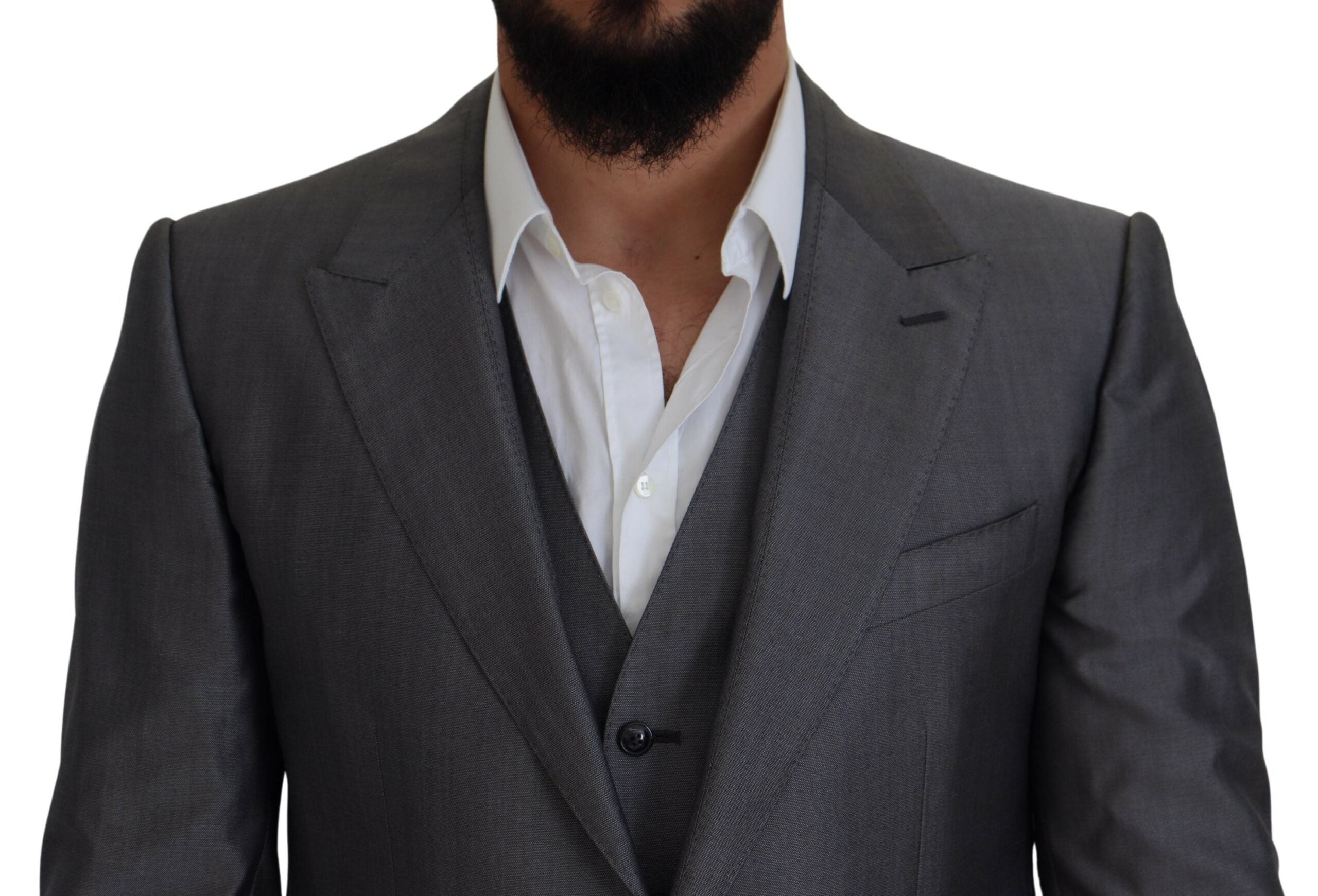 Costum elegant Dolce & Gabbana gri argintiu Sicilia