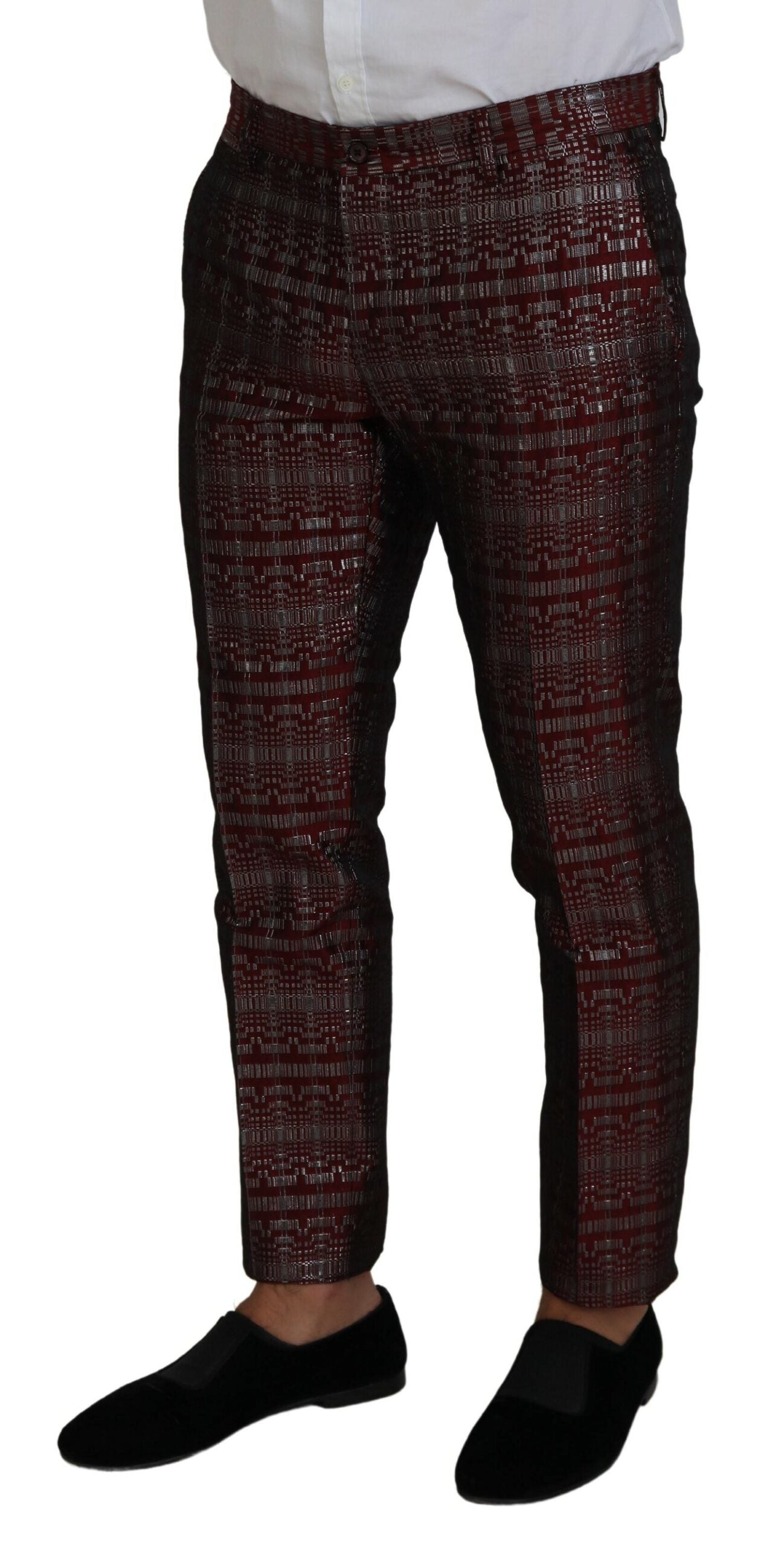 Dolce & Gabbana Bordeaux Fantasy Slim Fit Zweiteiliger Anzug