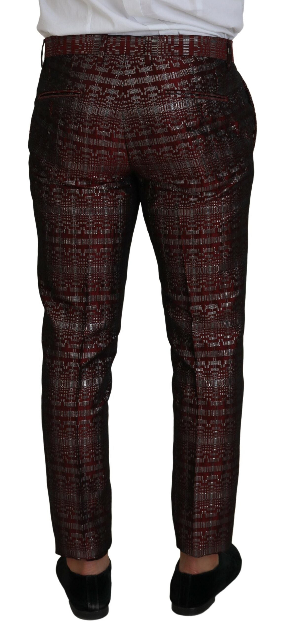 Dolce & Gabbana Bordeaux Fantasy Slim Fit Zweiteiliger Anzug