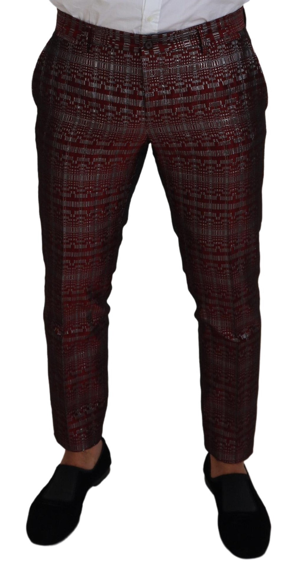 Dolce & Gabbana Bordeaux Fantasy Slim Fit Zweiteiliger Anzug