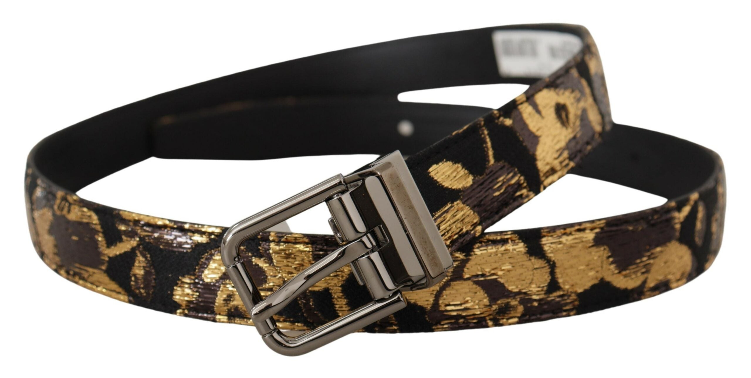 Curea Dolce & Gabbana din piele multicoloră cu cataramă neagră