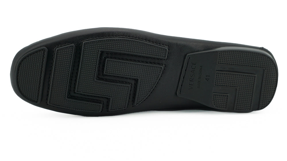 Mocasini Versace Elegant Black Calf Leather pentru bărbați