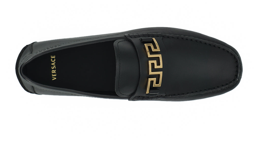 Mocasini Versace Elegant Black Calf Leather pentru bărbați