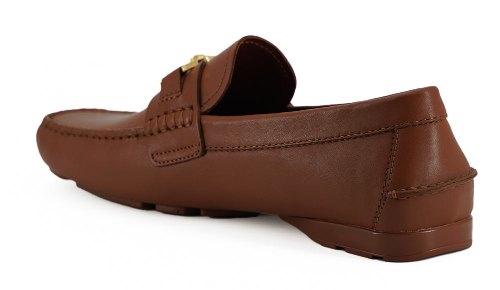 Mocasini eleganți din piele cu Medusa în relief Versace