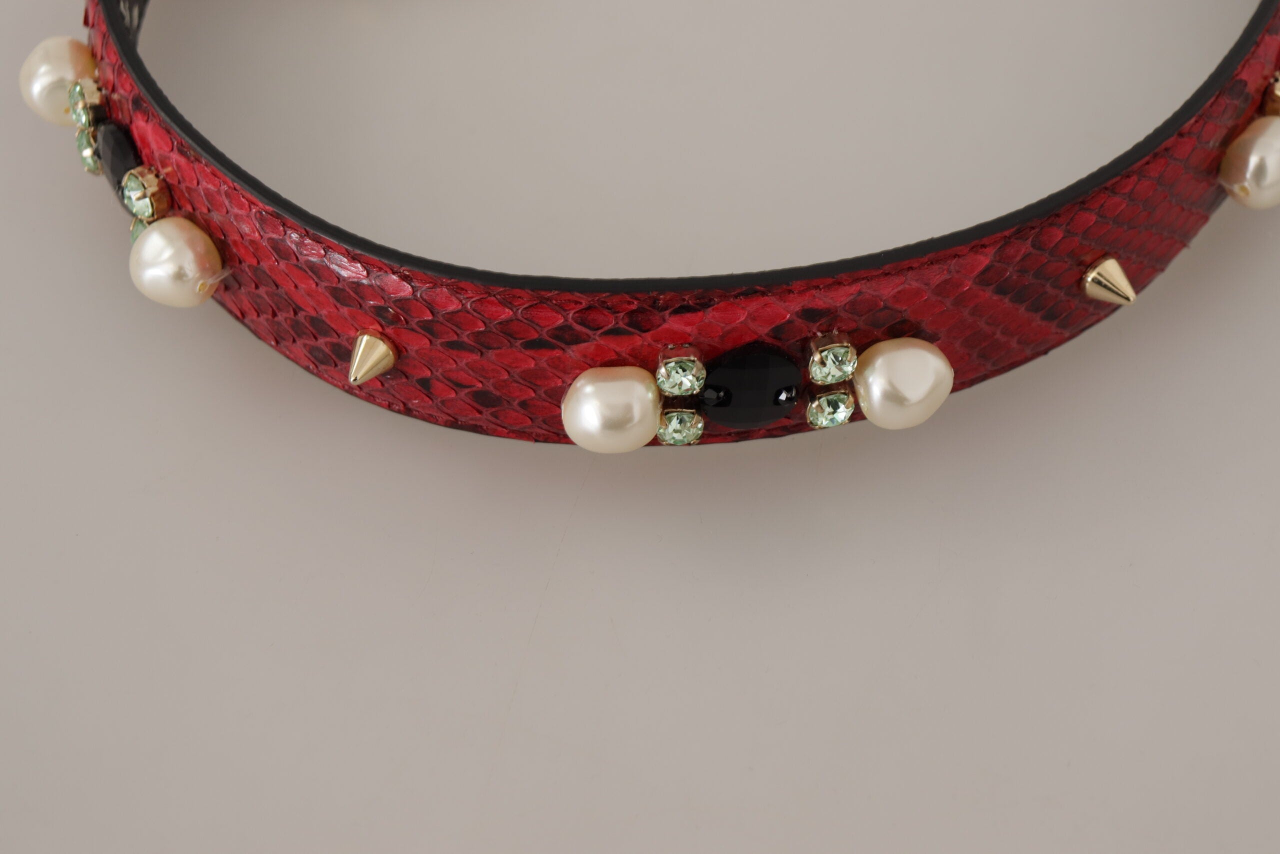 Curea de umăr elegantă din piele roșie de piton Dolce & Gabbana