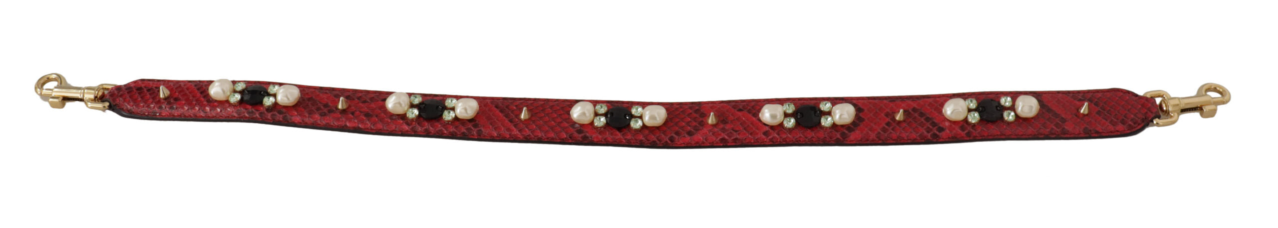 Curea de umăr elegantă din piele roșie de piton Dolce & Gabbana