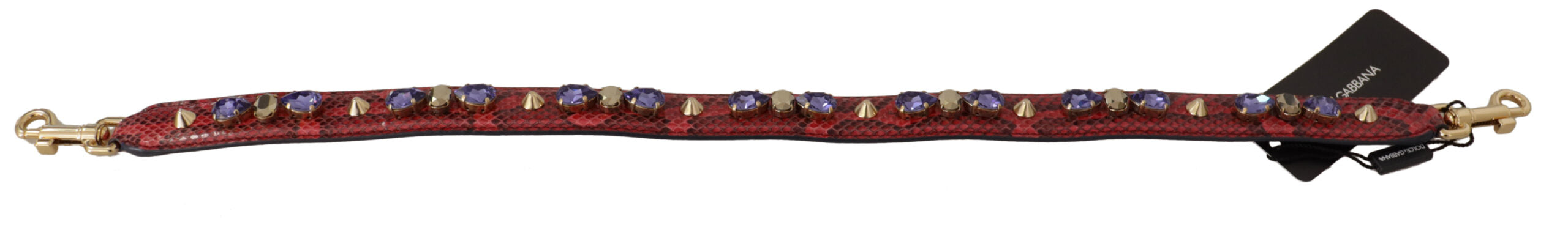 Geantă de mână Dolce & Gabbana elegantă, din piele roșie de piton
